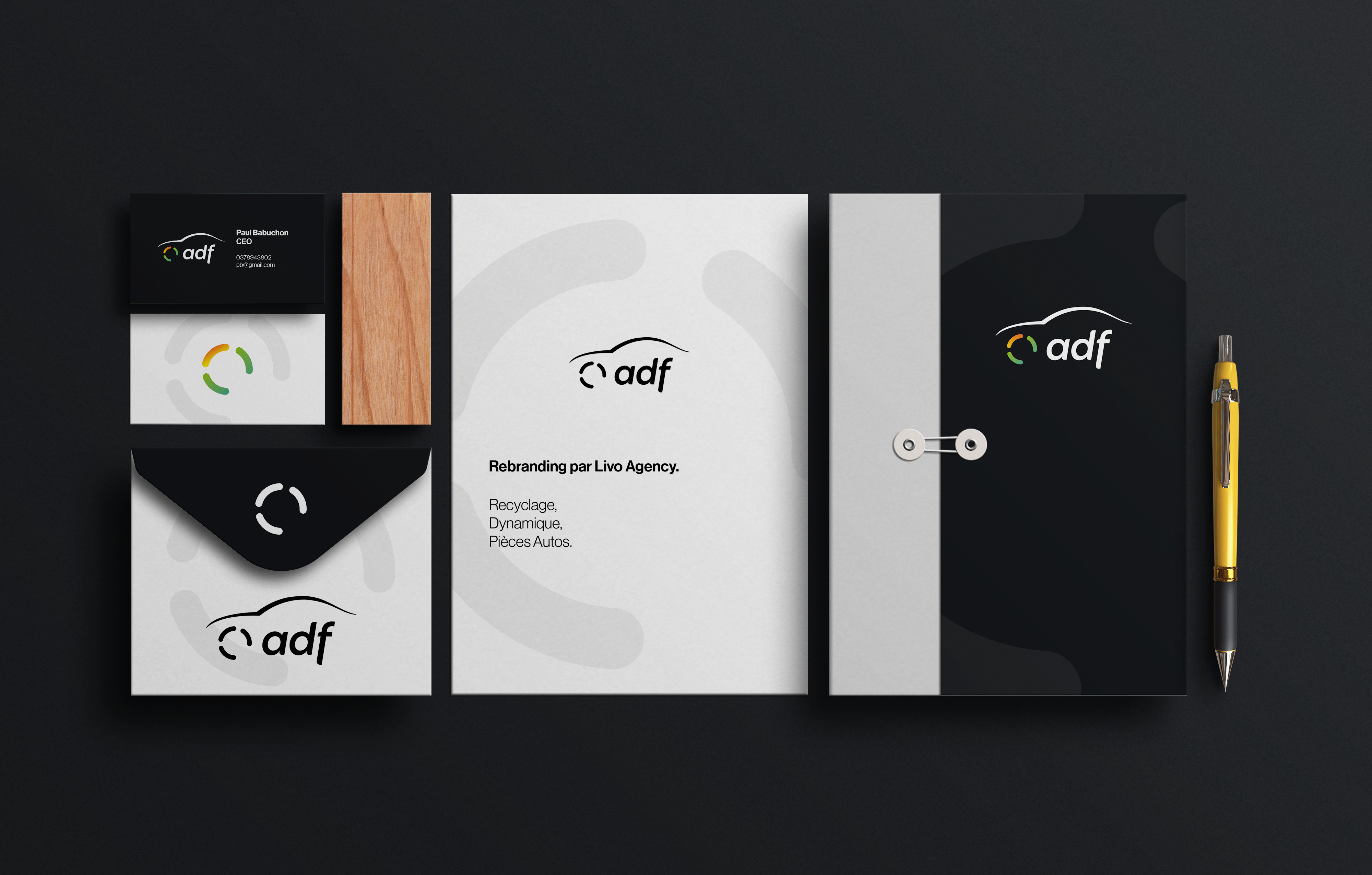 Mockup du Logo ADF sur des supports différents